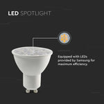GU10 6W(445Lm) LED Bulb, V-TAC SAMSUNG, IP20, warm white light 3000K