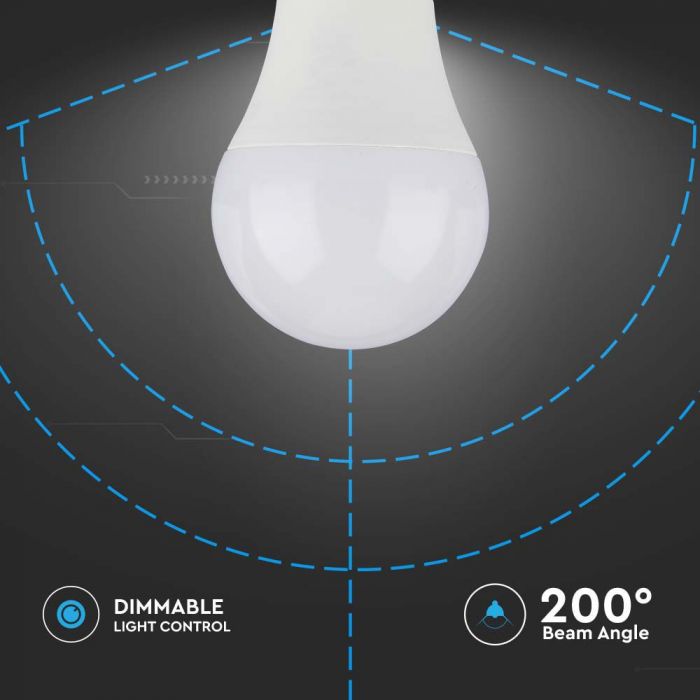 11W(1055Lm) Светодиодная лампа V-TAC SAMSUNG, IP20, гарантия 5 лет, диммируемая, теплый белый свет 3000K