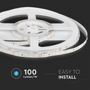 Pris per 1m_4,2W/m (420Lm/m) 0,35A/m 60 LED-strip, V-TAC, vattentät IP20, 12V, kallvitt ljus 6500K