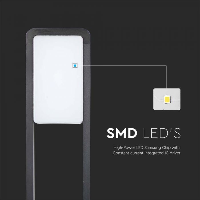 10W(650Lm) V-TAC SAMSUNG LED garden light, 144LED, IP65, black, neutral white light 4000K