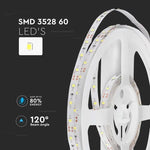 Cena par 1m_3.2W/m(420Lm/m) 0.35A/m 60 LED Lente, V-TAC, ūdensnedroša IP20, 12V, zila