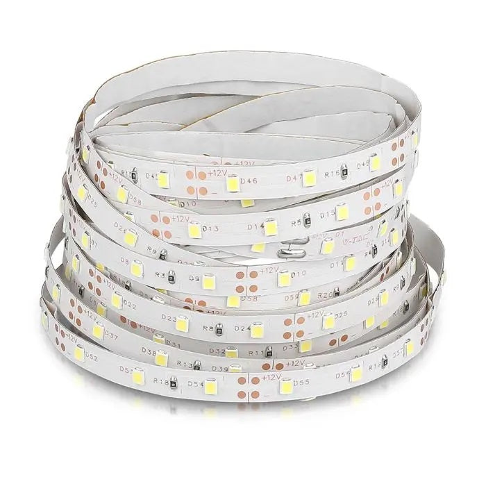Cena par 1m_3.2W/m(420Lm/m) 0.35A/m 60 LED Lente, V-TAC, ūdensnedroša IP20, 12V, sarkana
