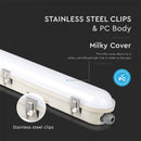 48W(5760Lm) V-TAC SAMSUNG Linear light, IP65, 150cm, with emergency battery, milk color, without plug (cable connection), neutral white light 4000K