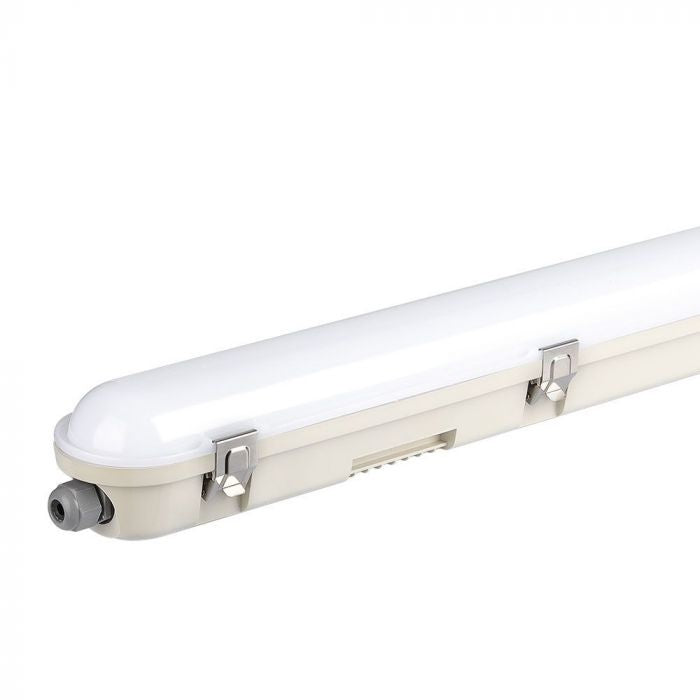 36W(4320Lm) V-TAC SAMSUNG Linear lamp, IP65, IK07, 120cm, with emergency battery, operating time up to 3 hours, milk color, without plug (cable connection), neutral white light 4000K