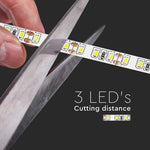 Cena par 1m_8W/m(800Lm/m) 0.66A/m LED Lente, V-TAC, ūdensnedroša IP20, 12V, silti balta gaisma 3000K