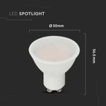 GU10 4,5W (400Lm) LED-lampa, V-TAC, IP20, kallvit 6500K