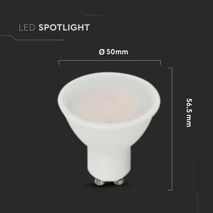 GU10 4,5W (400Lm) LED-lampa, V-TAC, IP20, kallvit 6500K