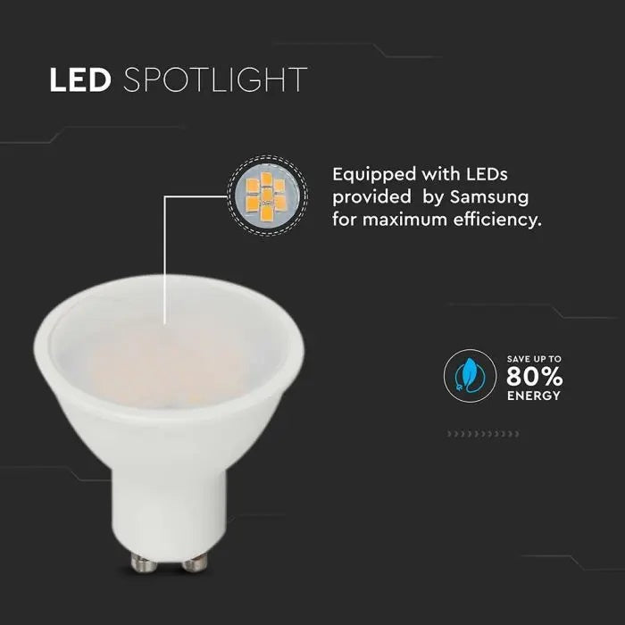 GU10 4,5W (400Lm) LED-lampa, V-TAC, IP20, kallvit 6500K