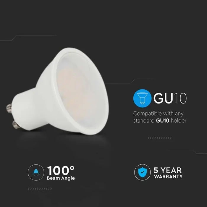 GU10 4,5W (400Lm) LED-lampa, V-TAC, IP20, kallvit 6500K