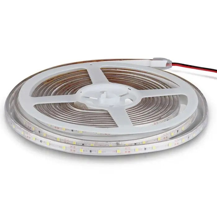 Cena par 5m_5W/m(420Lm/m) 0.42A/m 60 LED Lente, V-TAC, ūdensdroša IP65, 12V, silti balta gaisma 3000K