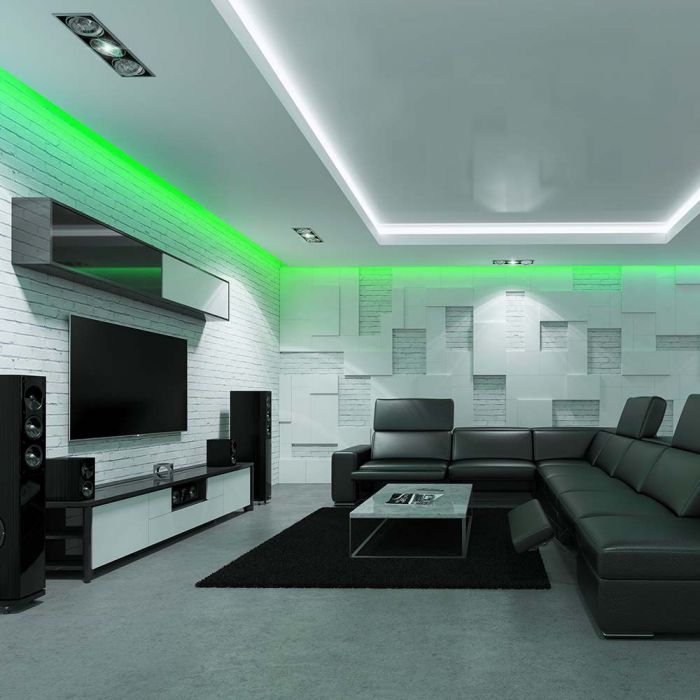 Cena par 5m_3.2W/m 12V 60 LED lente, V-TAC, IP65, zaļa