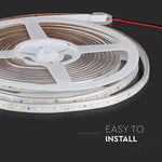 Hind 5m_3.2W/m(420Lm/m) 0.42A/m 60 LED lint, V-TAC, veekindel IP65, 12V, punane.