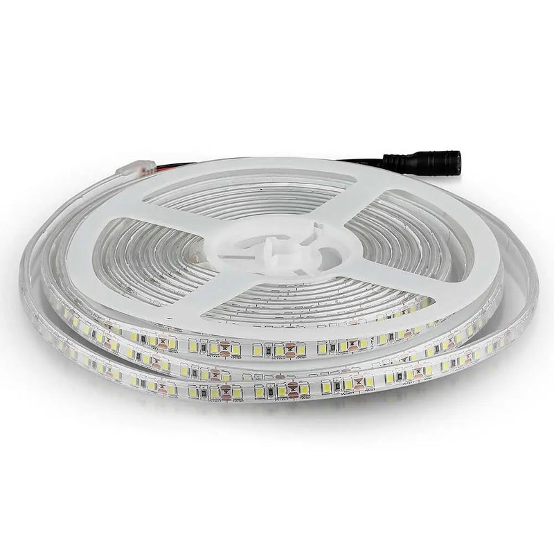 Cena par 5m_8W/m(800Lm/m) 0.66A/m LED Lente, V-TAC, ūdensdroša IP65, 12V, silti balta gaisma 3000K