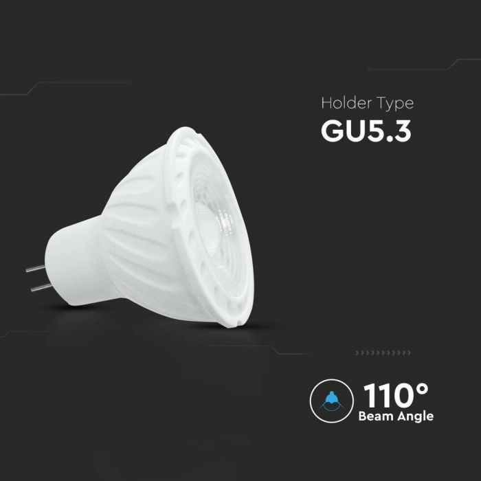 GU5.3 6W(455Lm) 12V, 110° LED-lambi V-TAC SAMSUNG, MR16, IP20, 5 aastat garantiid, 3000K ere valge valgus