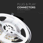 Cena par 1m_8W/m(800Lm/m) 0.66A/m LED Lente, V-TAC, ūdensnedroša IP20, 12V, neitrāli balta gaisma 4000K