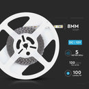 Cena par 1m_8W/m(800Lm/m) 0.66A/m LED Lente, V-TAC, ūdensnedroša IP20, 12V, neitrāli balta gaisma 4000K