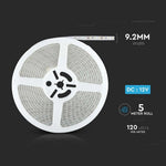 Cena par 5m_8W/m(800Lm/m) 0.66A/m LED Lente, V-TAC, ūdensdroša IP65, 12V, neitrāli balta gaisma 4000K