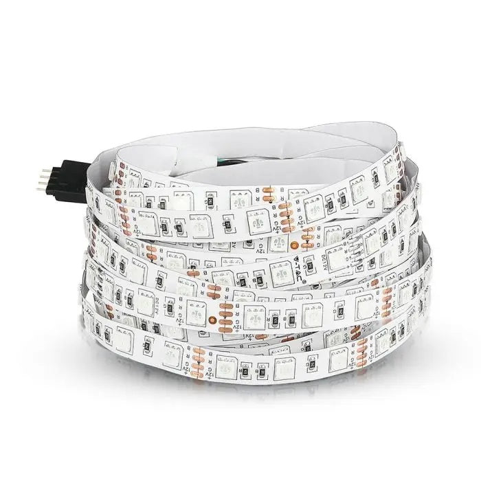 Cena par 1m_7W/m(900Lm/m) 60 LED Lente, V-TAC, ūdensnedroša IP20, 12V, RGB krāsaina