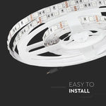 Cena par 1m_7W/m(900Lm/m) 60 LED Lente, V-TAC, ūdensnedroša IP20, 12V, RGB krāsaina