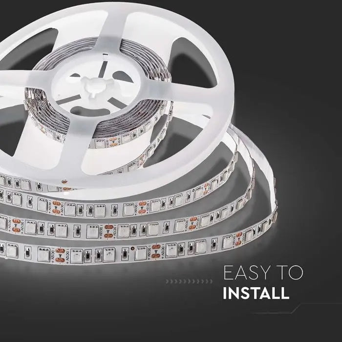 Cena par 1m_11W/m(900Lm/m) 0.9A/m 60 LED Lente, V-TAC, ūdensnedroša IP20, 12V, silti balta gaisma 3000K