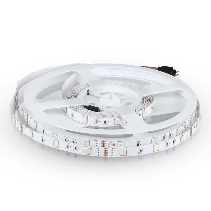 Cena par 1m_6W/m(500Lm/m) 0.5A/m LED Lente, V-TAC, ūdensnedroša IP20, 12V, RGB krāsaina
