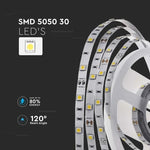 Price for 1m_6W/m(500Lm/m) 0.5A/m 30 LED Tape, V-TAC, waterproof IP20, 12V, cold white light 6500K