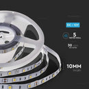 Pris per 1m_6W/m(500Lm/m) 0,5A/m 30 LED Tape, V-TAC, vattentät IP20, 12V, kallvitt ljus 6500K