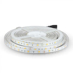 Cena par 5m_6W/m(500Lm/m) 30 LED lente, 12V, V-TAC, IP65, silti balta gaisma 3000K