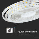 Price for 5m_6W/m(500Lm/m) 30 LED strip, 12V, V-TAC, IP65, warm white light 3000K