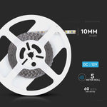 Cena par 5m_11W/m(900Lm/m) 0.9A/m 60 LED Lente, V-TAC, ūdensdroša IP65, 12V, auksti balta gaisma 6400K