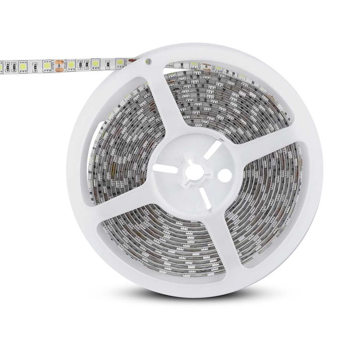 Cena par 5m_11W/m(900Lm/m) 0.9A/m 60 LED Lente, V-TAC, ūdensdroša IP65, 12V, auksti balta gaisma 6400K
