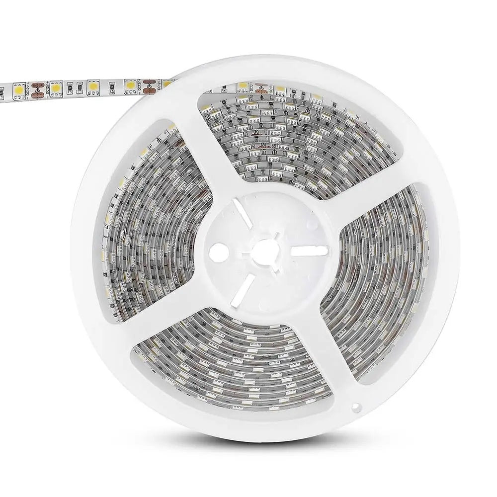 Cena par 5m_11W/m(900Lm/m) 0.9A/m LED Lente, V-TAC, ūdensdroša IP65, 12V, silti balta gaisma 3000K