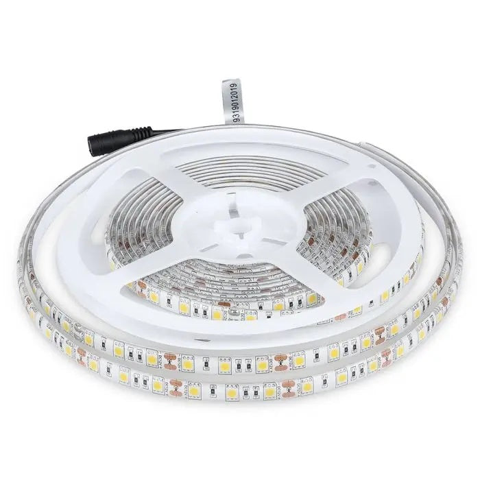 Cena par 5m_11W/m(900Lm/m) 0.9A/m 60 LED Lente, V-TAC, ūdensdroša IP65, 12V, neitrāli balta gaisma 4500K
