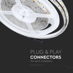 Cena par 5m_11W/m(900Lm/m) 0.9A/m 60 LED Lente, V-TAC, ūdensdroša IP65, 12V, neitrāli balta gaisma 4500K