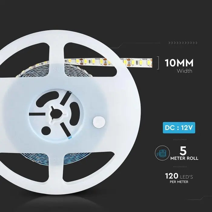 Price per 1m_20W/m(2000Lm/m) 120LED Tape, SMD5730, IP20, V-TAC, cool white 6400K