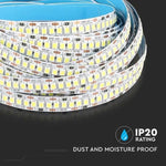 Cena par 1m_20W/m(2000Lm/m) 1.66A/m 240 LED Lente, V-TAC, ūdensnedroša IP20, 12V, silti balta gaisma 3000K