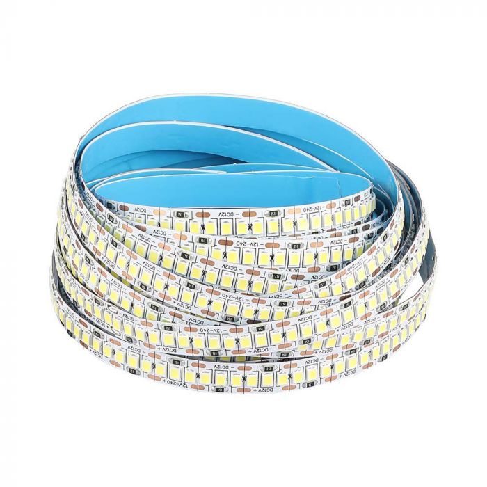 Cena par 1m_20W/m(2000Lm/m) 240 LED lente, 12V, V-TAC, IP20, neitrāli balta gaisma 4000K