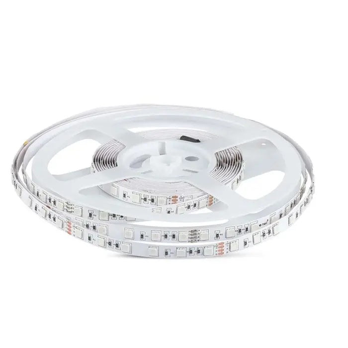 Cena par 1m_10W/m(830Lm/m) 0.42A/m 60 LED Lente, V-TAC, ūdensnedroša IP20, 24V, auksti balta gaisma 6500K