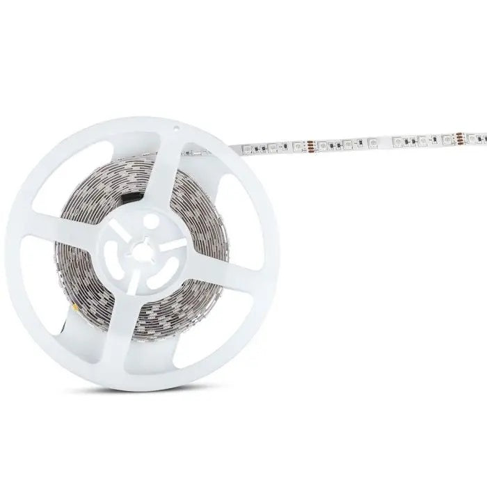 Cena par 1m_10W/m(830Lm/m) 0.42A/m 60 LED Lente, V-TAC, ūdensnedroša IP20, 24V, auksti balta gaisma 6500K
