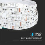 Cena par 1m_10W/m(830Lm/m) 0.42A/m 60 LED Lente, V-TAC, ūdensnedroša IP20, 24V, auksti balta gaisma 6500K