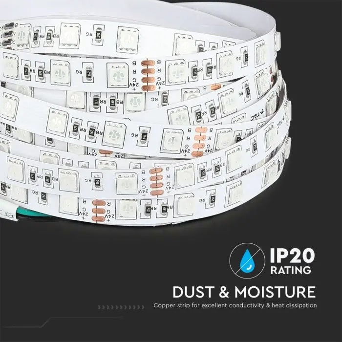 Hind 1m_10W/m(830Lm/m) 0.42A/m 60 LED lint, V-TAC, veekindel IP20, 24V, neutraalne valge valgus 4000K