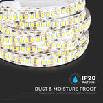 Cena par 1m_17W/m(1700Lm/m) 1.4A/m 204 LED Lente, V-TAC, ūdensnedroša IP20, 12V, silti balta gaisma 3000K