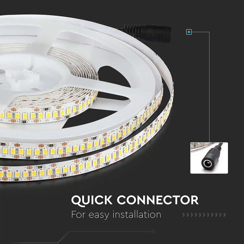 Cena par 1m_17W/m(1700Lm/m) 1.4A/m LED lente, V-TAC, ūdensnedroša IP20, 12V, auksti balta gaisma 6400K