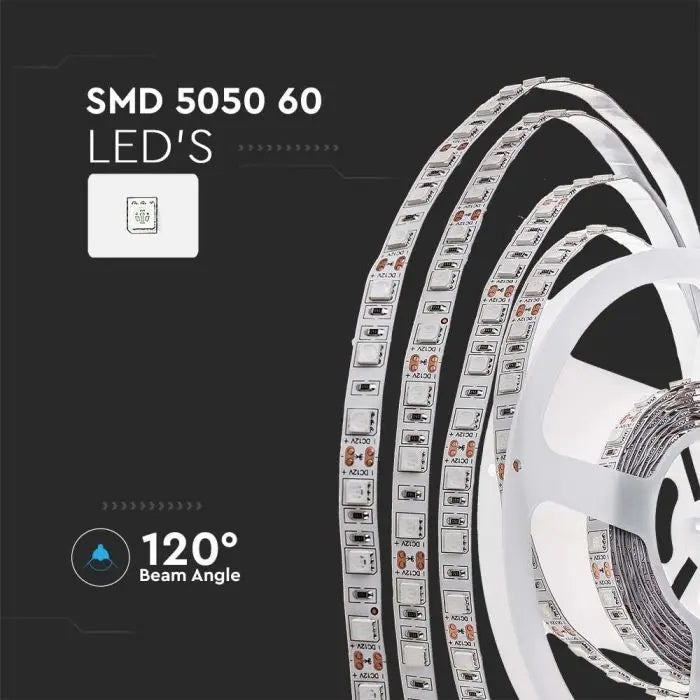 Pris per 1m_11W/m 60 LED Tape, V-TAC, vattentät IP20, 12V, varmvitt ljus 2200K