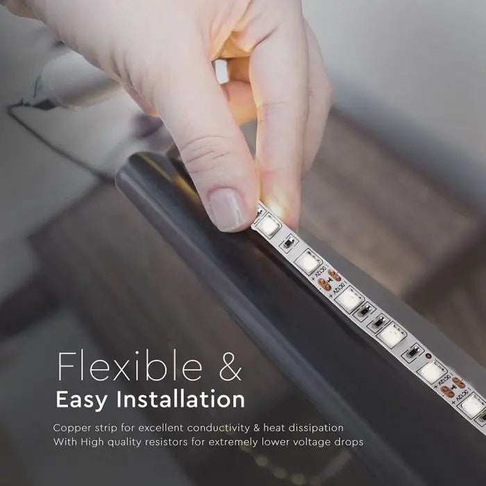 Cena par 1m_11W/m 60 LED Lente, V-TAC, ūdensnedroša IP20, 12V, silti balta gaisma 2200K