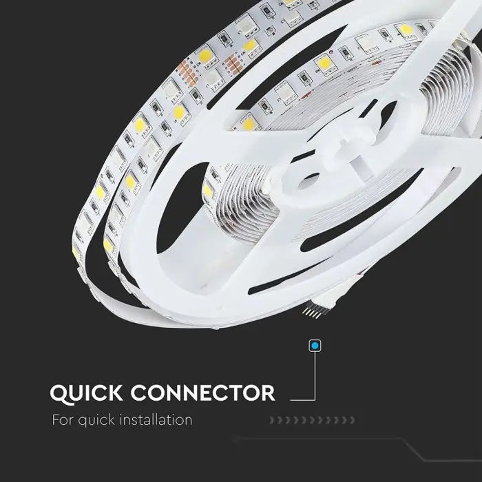 Hind 1m_8W/m(357Lm/m) 0.66A/m 60 RGB-W LED lint, V-TAC, veekindel IP20, 12V, neutraalne valge valgus 4000K