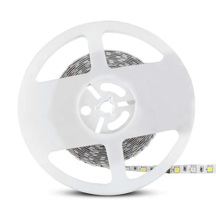 Cena par 1m_8W/m(357Lm/m) 0.66A/m 60 LED Lente, V-TAC, ūdensnedroša IP20, 12V, RGB krāsaina + silti balta gaisma 3000K