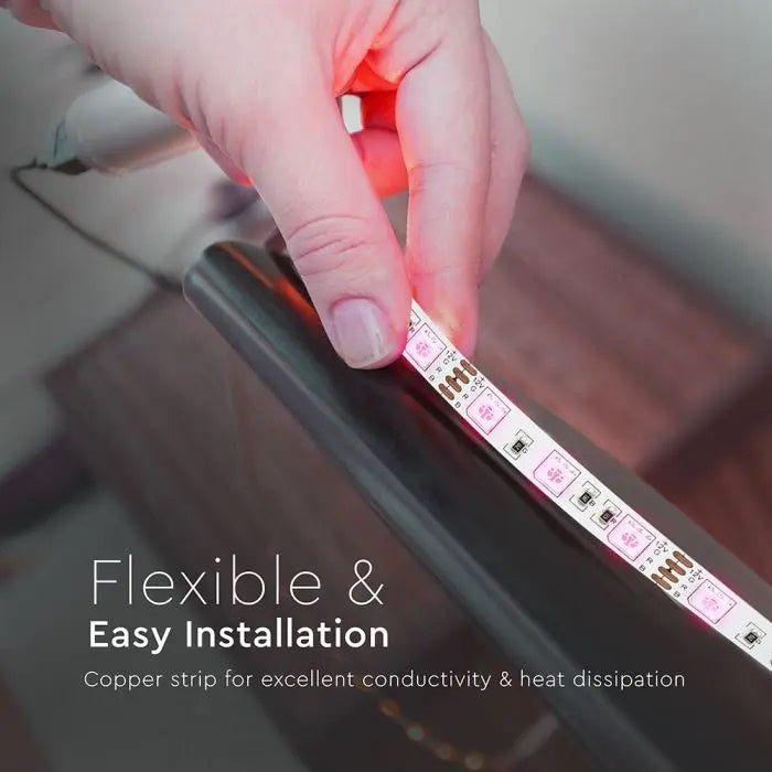 35W 12V 5M 60 LED RGB colored tape kit (power supply units, control, 5m roll), SMD5050, IP20, V-TAC