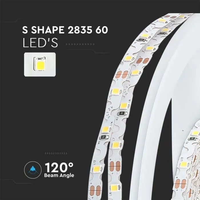 Pris per 1m_4,2W/m(420Lm/m) 60 LED Tape, V-TAC, vattentät IP20, 12V, neutralvitt ljus 4000K