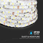Pris per 1m_4,2W/m(420Lm/m) 60 LED Tape, V-TAC, vattentät IP20, 12V, neutralvitt ljus 4000K